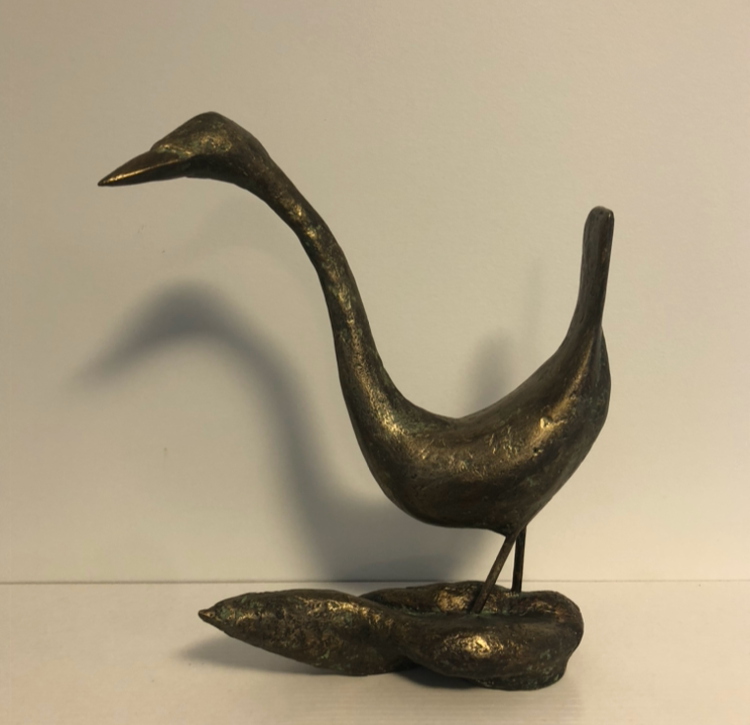 Bronze Crane with Base