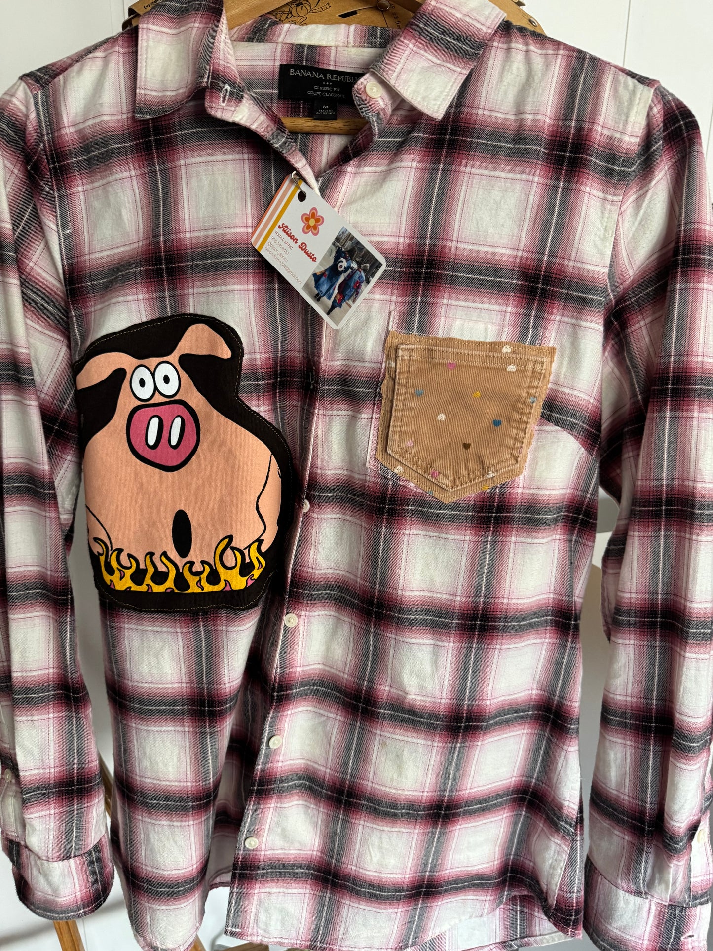 Wearable Art Burgundy Plaid Shirt