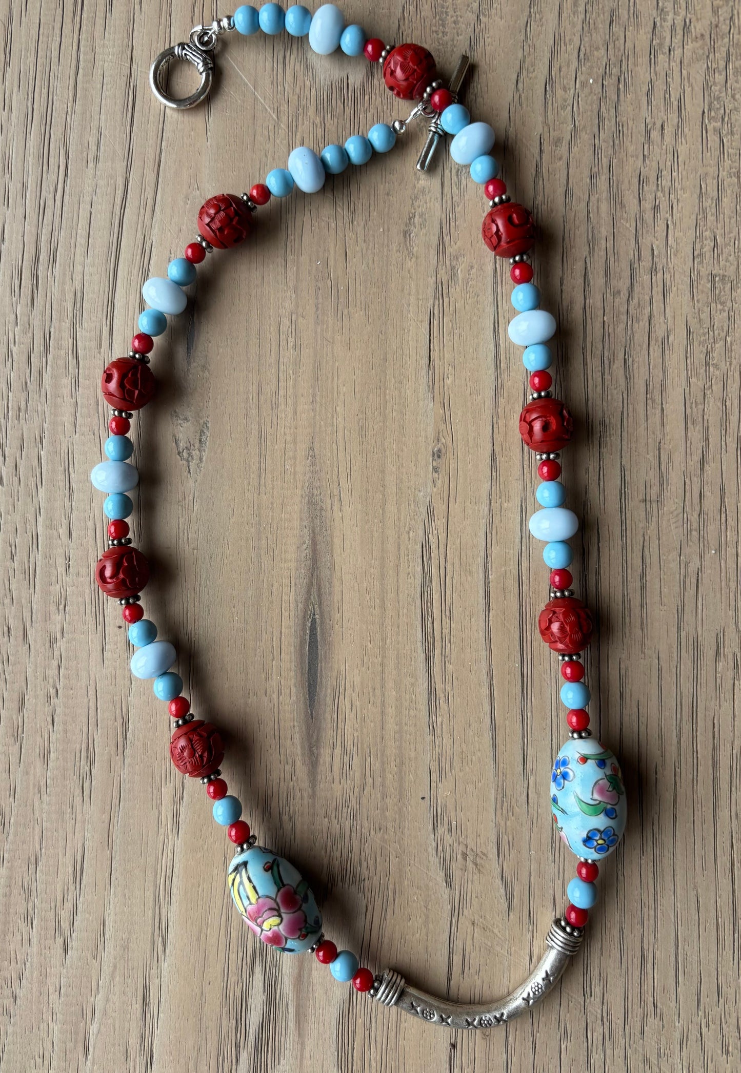 Pretty Red and Blue Necklace