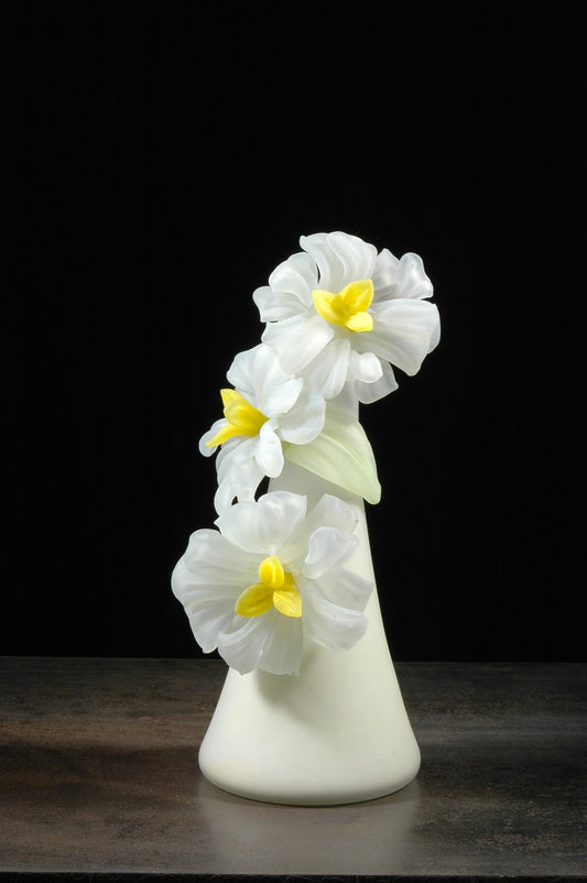 Ivory with White Flowers