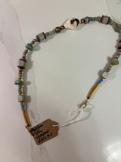 Turquoise and Conch Shell Necklace