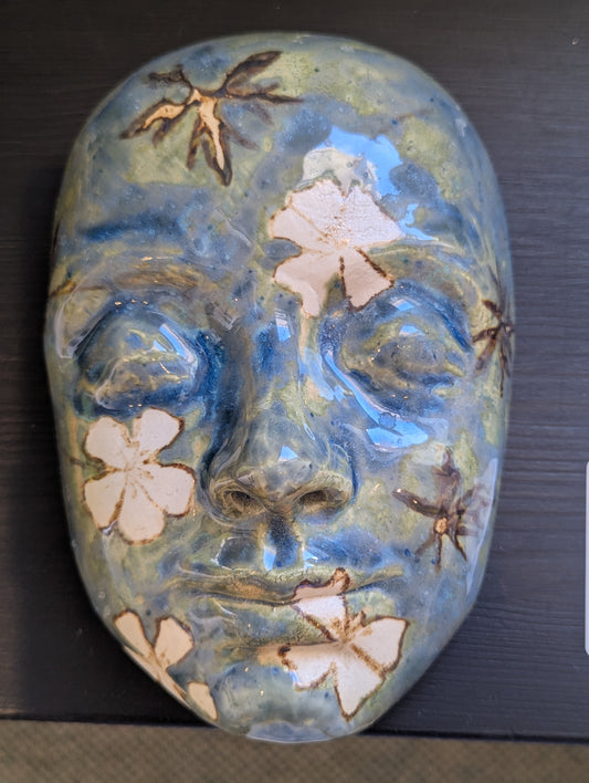 Meadow: Blue Mask with Flowers