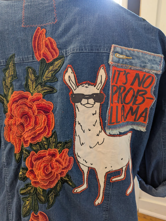 Judi Dusto I am a Unicorn No Probllama Jean Jacket