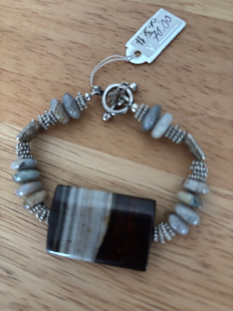 Brown and Silver Bracelet