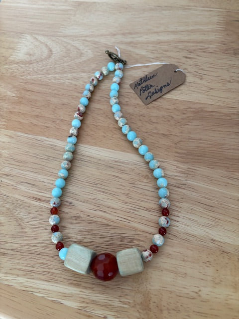 Carnelian and Blue Necklace