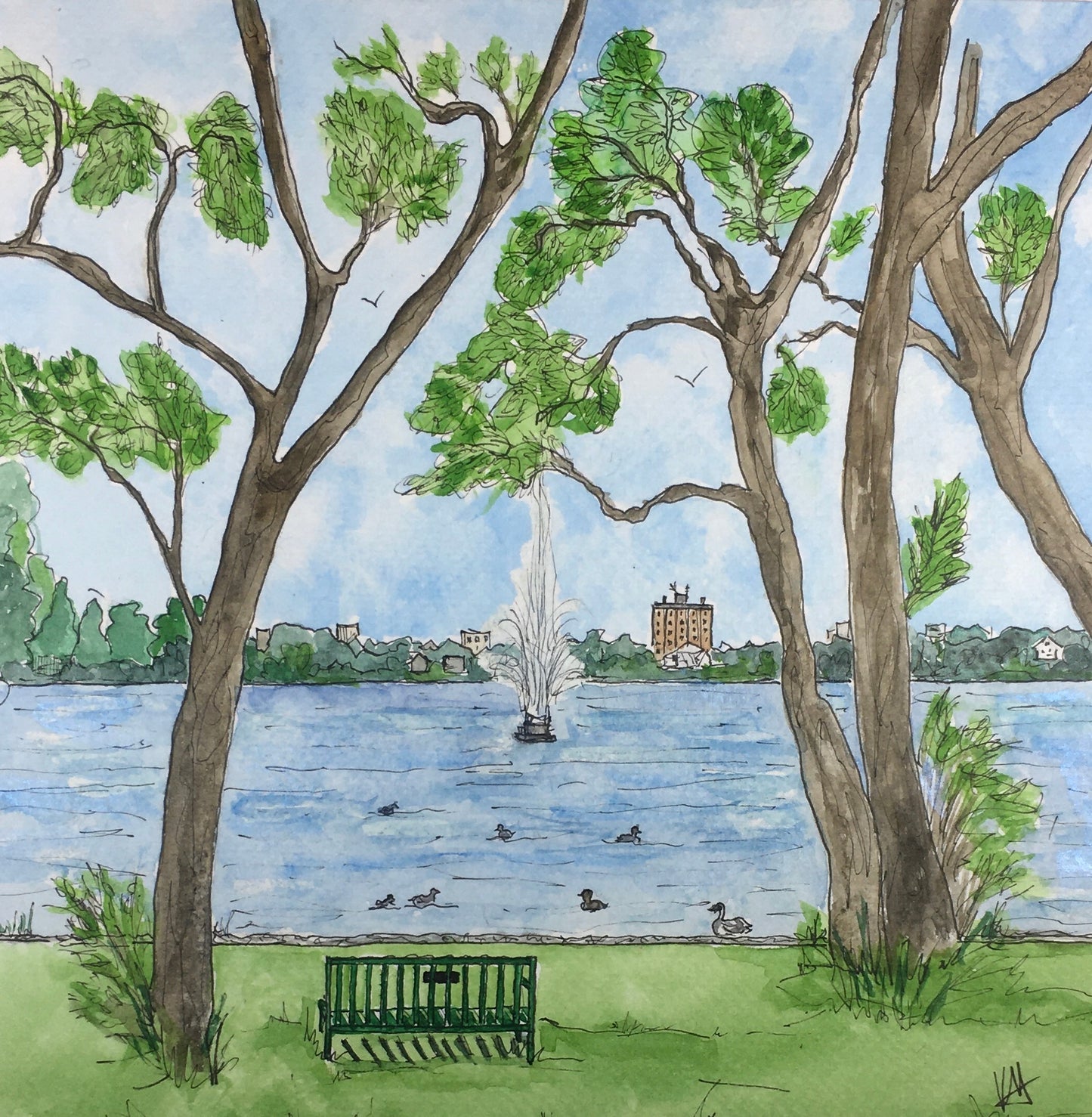 Centennial Fountain from Roger's Cove