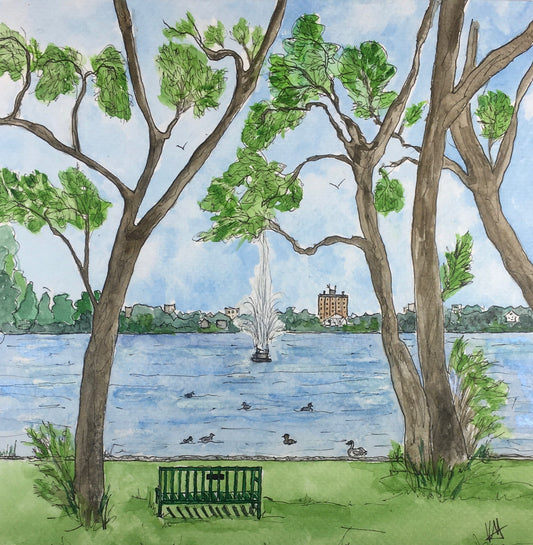 Centennial Fountain from Roger's Cove
