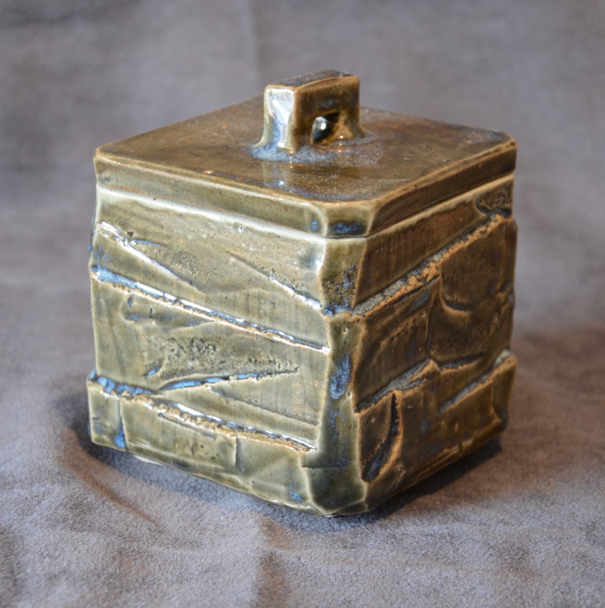 Lidded Stoneware Salt Box