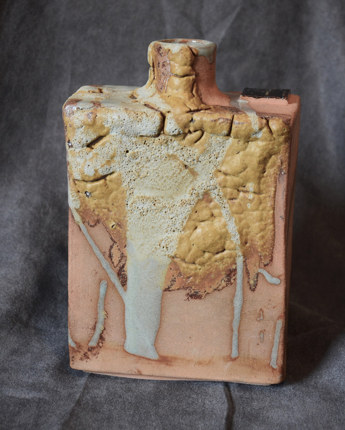 Stoneware Square Bottle/Vase II