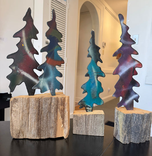 Pine Trees Stands (on Wood)