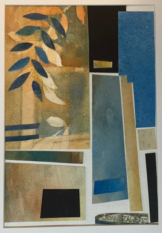 Collected Impressions No. 1--Blue and ochre abstract