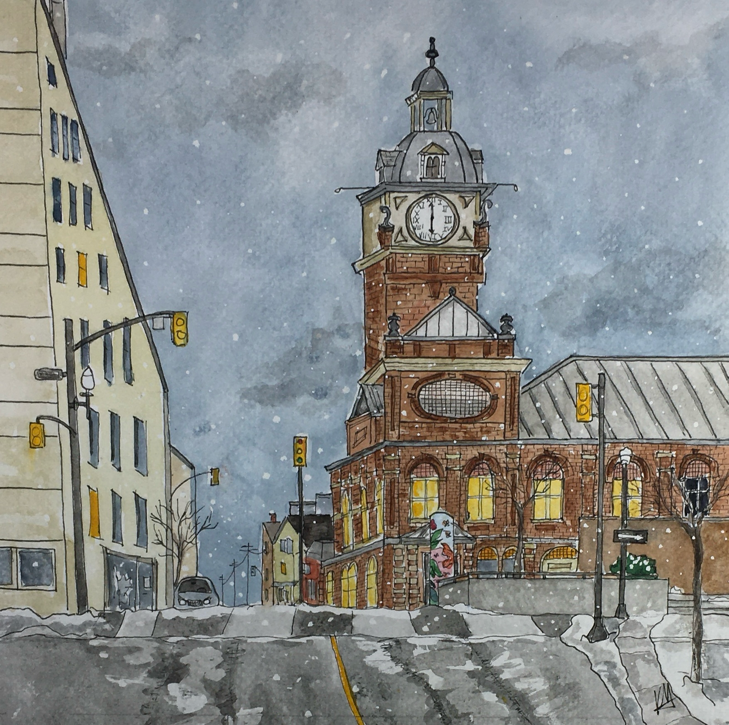 Snowy Market Hall