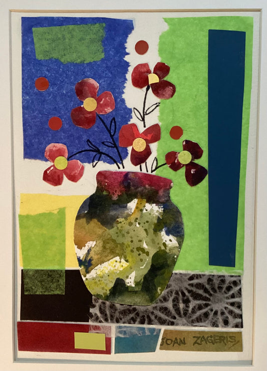 Collected Impressions No. 2--Red flowers and green vase