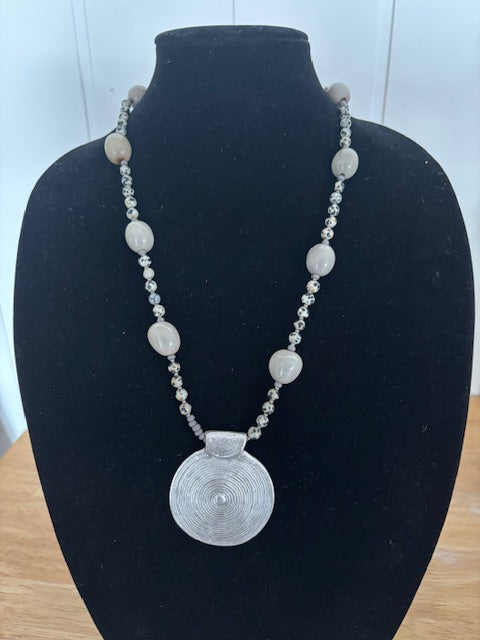 Large Silver Medallion Necklace