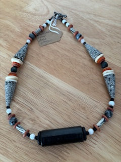 Orange and Black Necklace