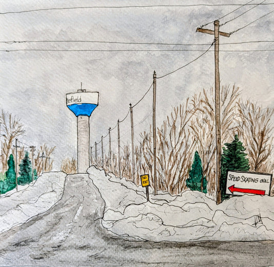 Speed Skating Oval-Lakefield, Print