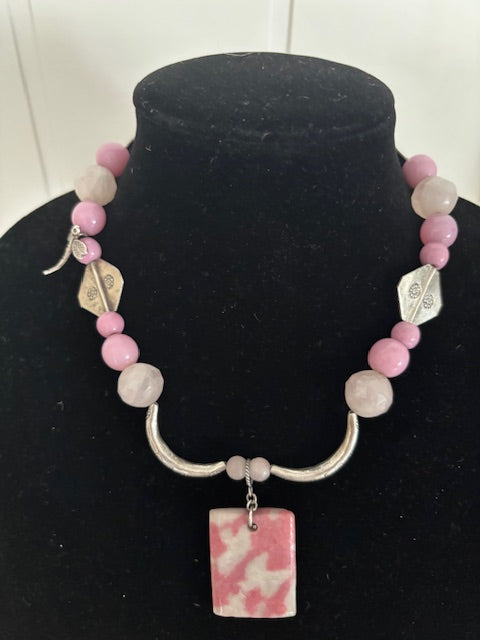 Pink and Silver Necklace