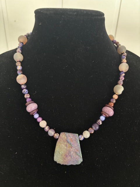 Purple Agate Slab Necklace