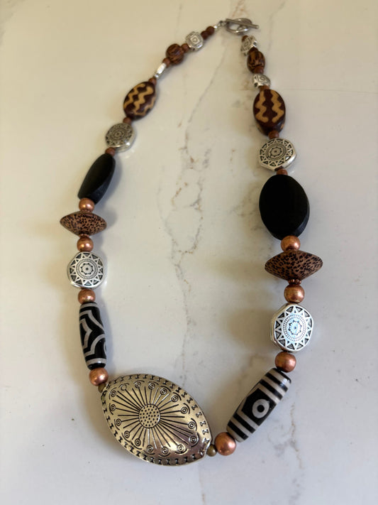 Sedona Silver Focal Bead Necklace